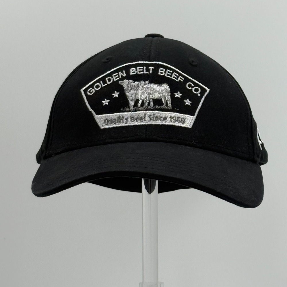 Ponyback Golden Belt Beef Co Hat Black Magnetic Ponytail Baseball Cap Logo Patch